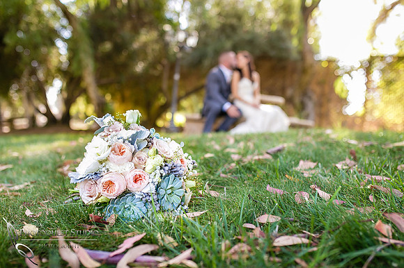 Wedding bouquet at Lake Oak Meadows, Temecula Winery by Photographer of Photoquest Studio