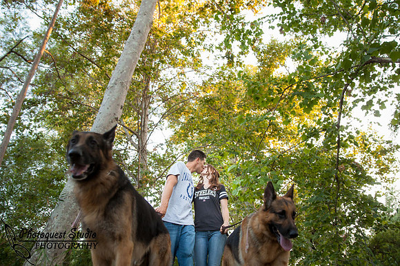 Temecula Wedding Photographer captured romantic outdoor Engagement photos with dog by Natural Light in Fallbrook, San Diego