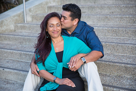 San Diego Convention Center, Gaslamp District , Downtown Engagement Photo - Synthia & Mike