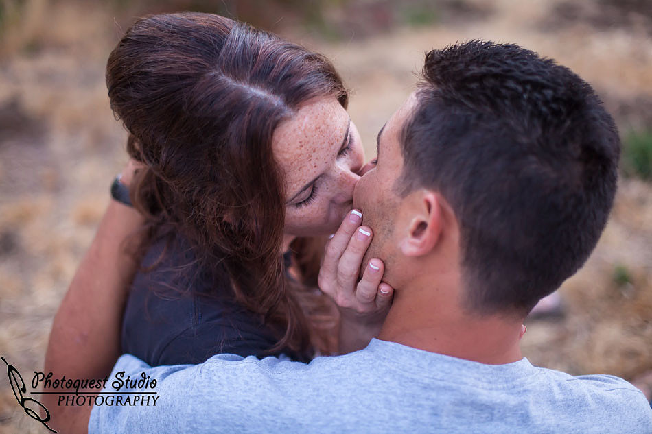 Temecula Wedding Photographer captured romantic outdoor Engagement photos with dog by Natural Light in Fallbrook, San Diego