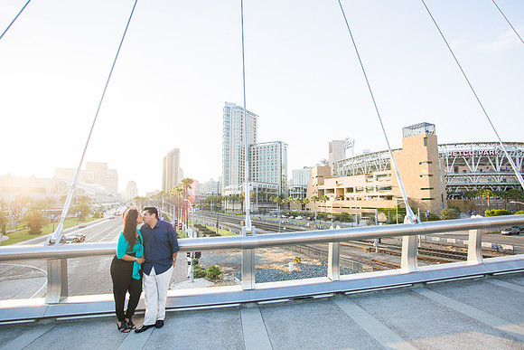 San Diego Convention Center, Gaslamp District , Downtown Engagement Photo - Synthia & Mike