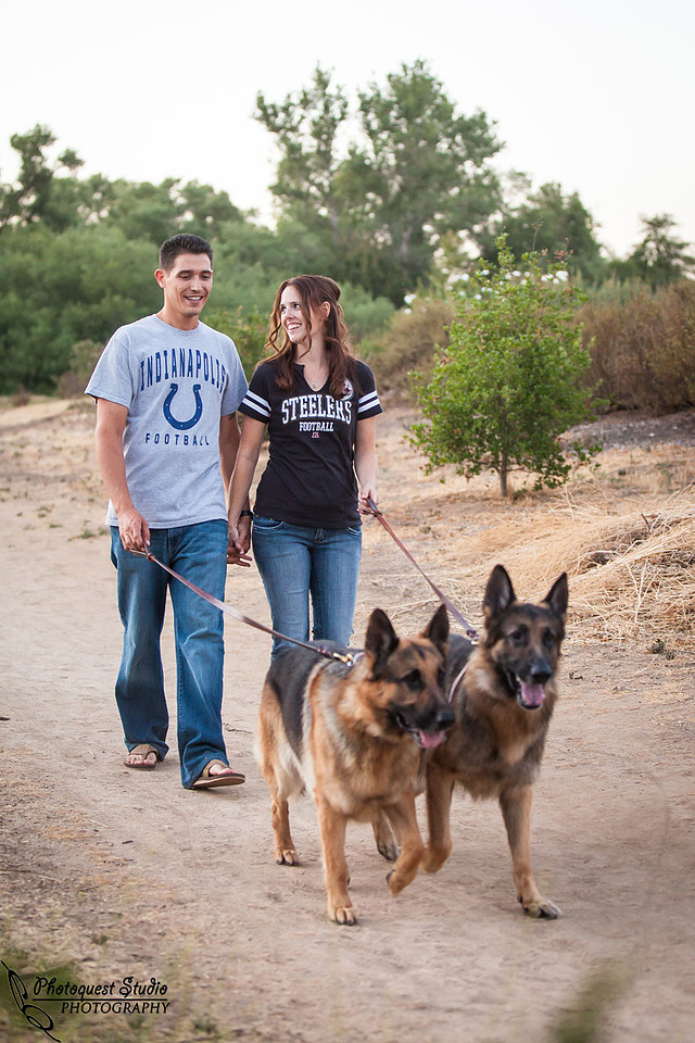 Temecula Wedding Photographer captured romantic outdoor Engagement photos with dog by Natural Light in Fallbrook, San Diego