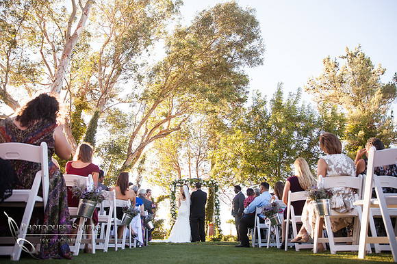 outdoor wedding ceremony at Falkner winery wine wedding by temecula wedding photographer