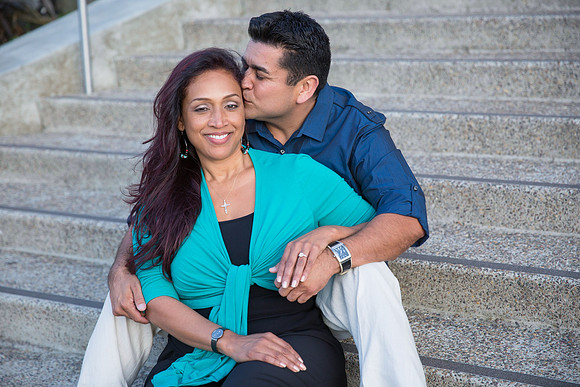 San Diego Convention Center, Gaslamp District , Downtown Engagement Photo - Synthia & Mike