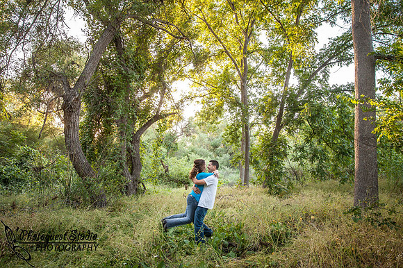 Temecula Wedding Photographer captured romantic outdoor Engagement photos with dog by Natural Light in Fallbrook, San Diego