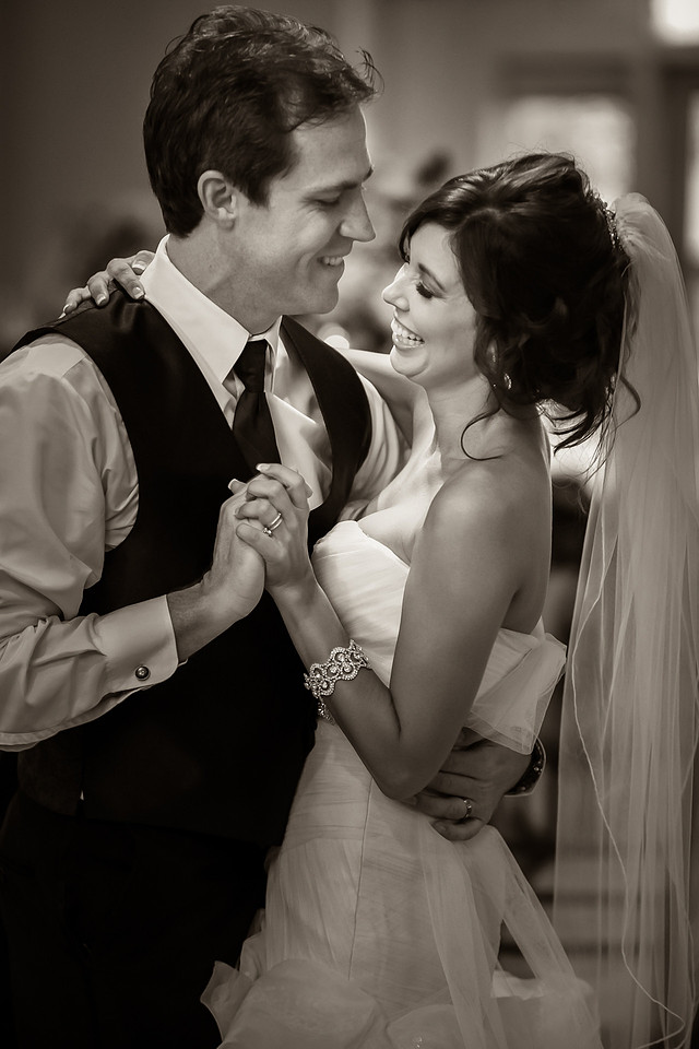 Happy moment during the first dance of the Bride and Groom at Ponte Winery Wedding, Temecula Winery Wedding Photography by Temecula Wedding Photographers of Photoquest Studio, Photography