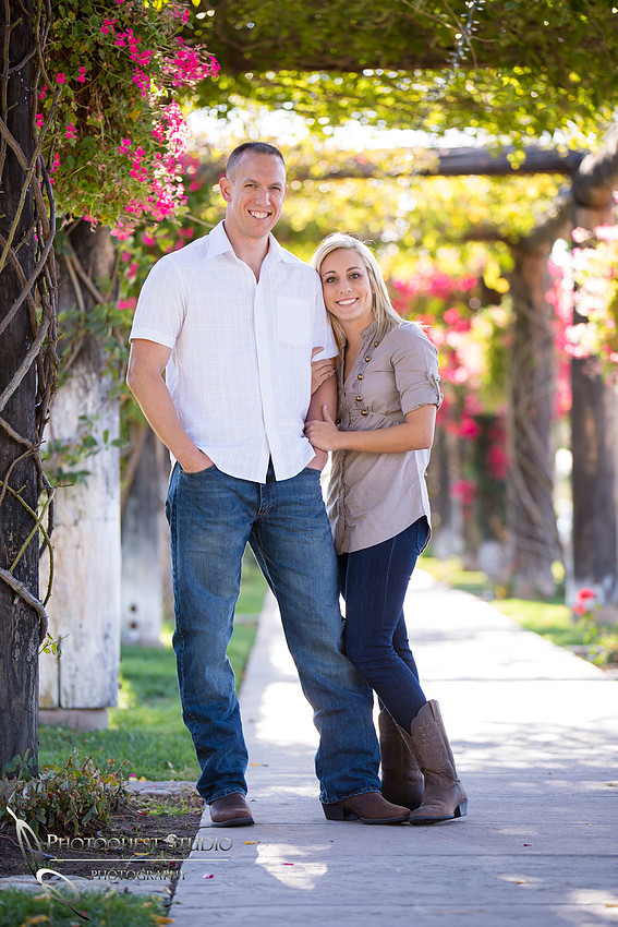Couple loving moment at Engagement photo at South Coast Winery, California by Temecula Wedding Photographer
