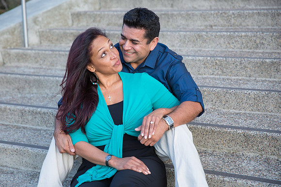 San Diego Convention Center, Gaslamp District , Downtown Engagement Photo - Synthia & Mike