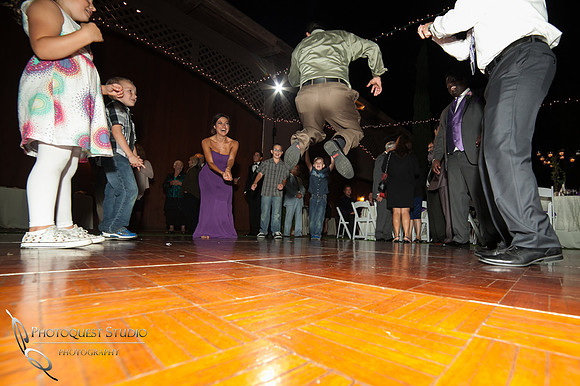 jump rope at wedding reception by Falkner winery wine wedding by temecula wedding photographer