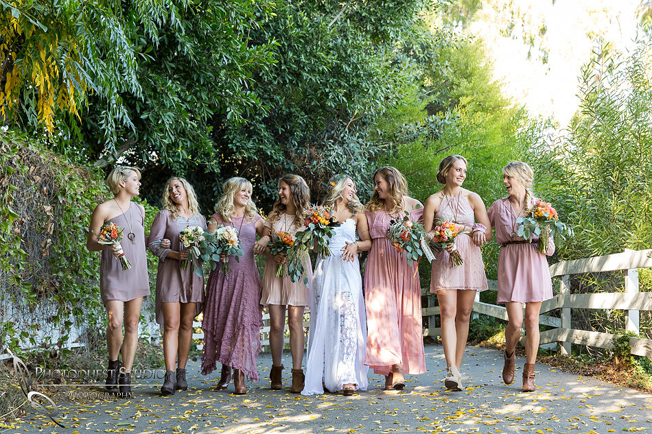 Happy Bride and Bridesmaid at Green Gables Estate, San Diego Premier Wedding by Temecula Wedding Photographer of Photoquest Studio Mel + Brendan Wedding