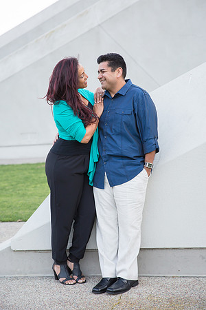 San Diego Convention Center, Gaslamp District , Downtown Engagement Photo - Synthia & Mike