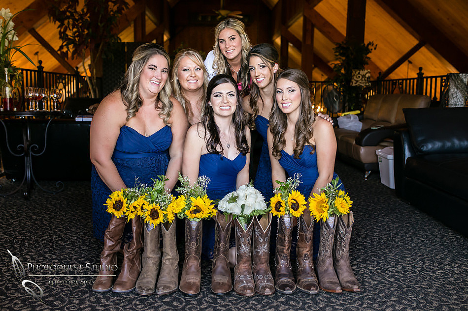 Bride & Bridesmaids at Longshadow Ranch Winery by Temecula Wedding Photographer