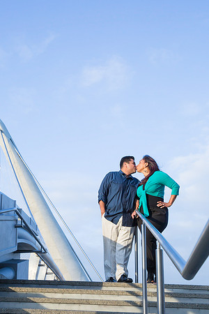 San Diego Convention Center, Gaslamp District , Downtown Engagement Photo - Synthia & Mike