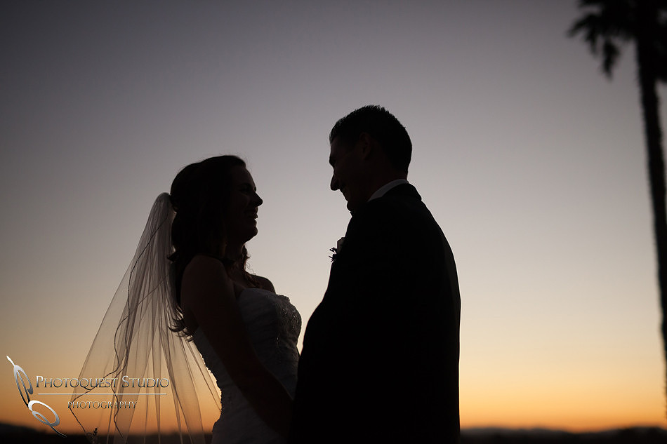 fall wedding at sunset by Falkner winery wine wedding by temecula wedding photographer