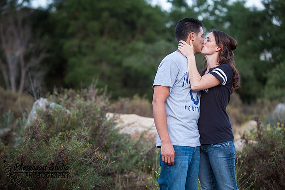 Temecula Wedding Photographer captured romantic outdoor Engagement photos with dog by Natural Light in Fallbrook, San Diego