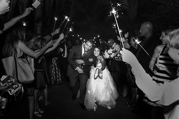 Sparklers exit at Grand Tradition Estate and Gardens Wedding