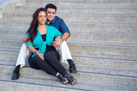 San Diego Convention Center, Gaslamp District , Downtown Engagement Photo - Synthia & Mike