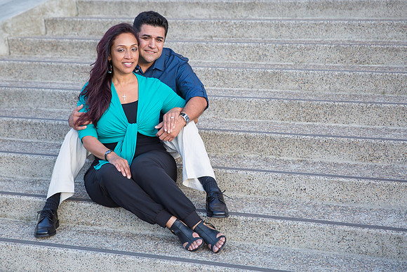 San Diego Convention Center, Gaslamp District , Downtown Engagement Photo - Synthia & Mike