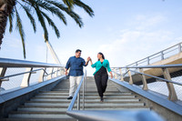 San Diego Convention Center, Gaslamp District , Downtown Engagement Photo - Synthia & Mike