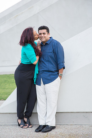 San Diego Convention Center, Gaslamp District , Downtown Engagement Photo - Synthia & Mike