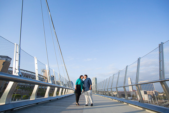 San Diego Convention Center, Gaslamp District , Downtown Engagement Photo - Synthia & Mike