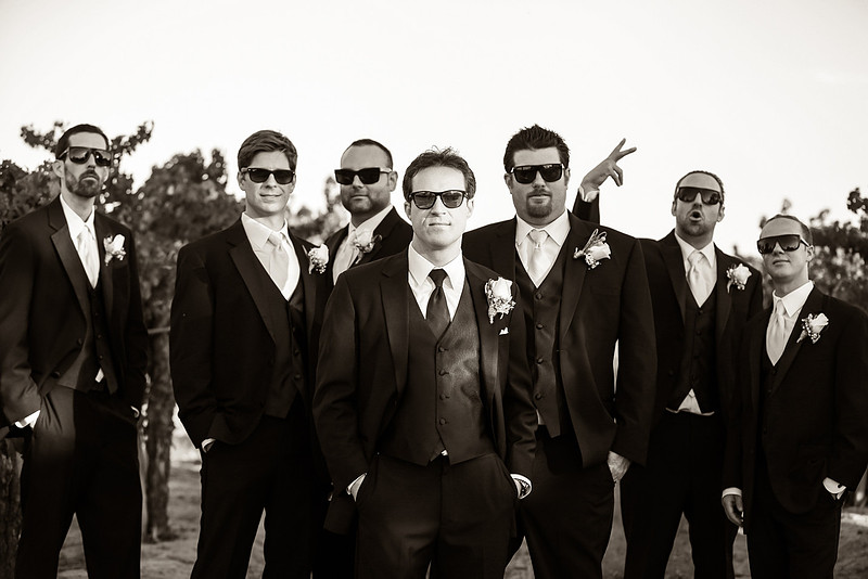 The handsome groomsmen and the Groom at Ponte Winery Wedding, Temecula Winery Wedding Photography by Temecula Wedding Photographers of Photoquest Studio, Photography